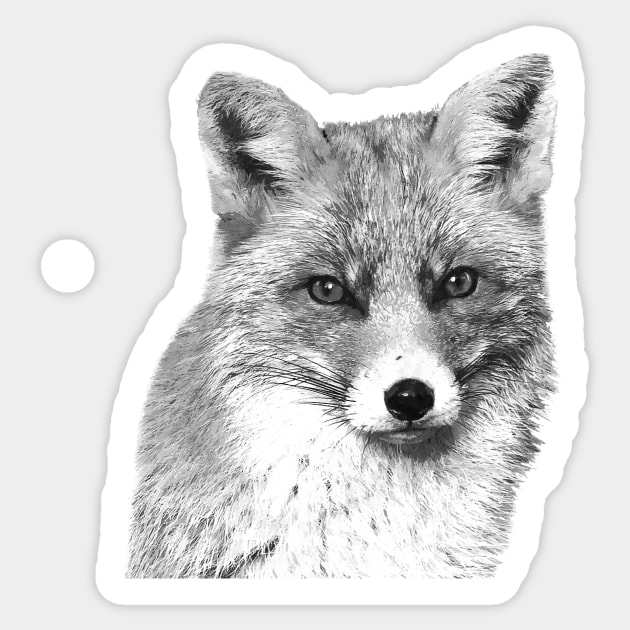 Black and White Fox Sticker by Alemi